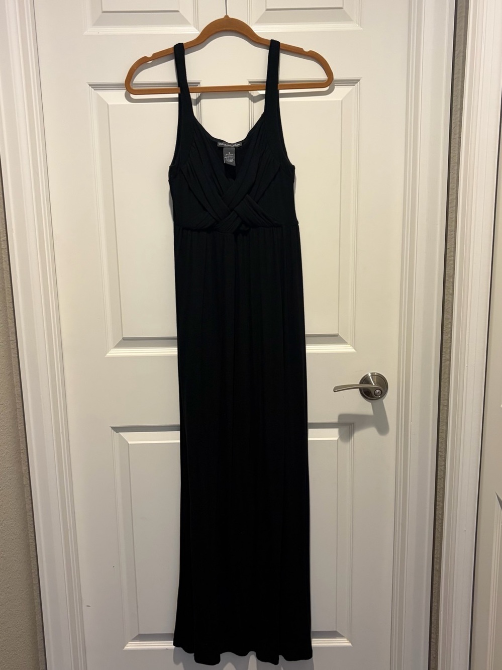 Black Sleeveless Maxi Dress with Twisted Bodice